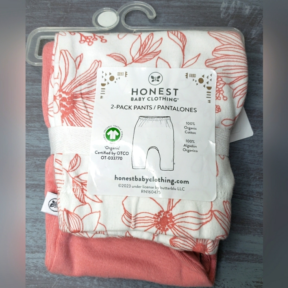 Honest Baby Clothing 2-Pack Pants Size 3-6 Month NWT